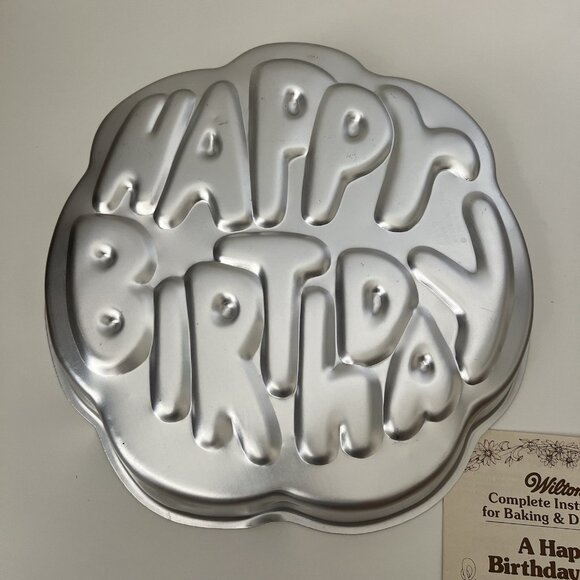 Wilton Other - Wilton 1980 HAPPY BIRTHDAY Party Cake Pan Mold #502~1719 w/ Insert & Instruction